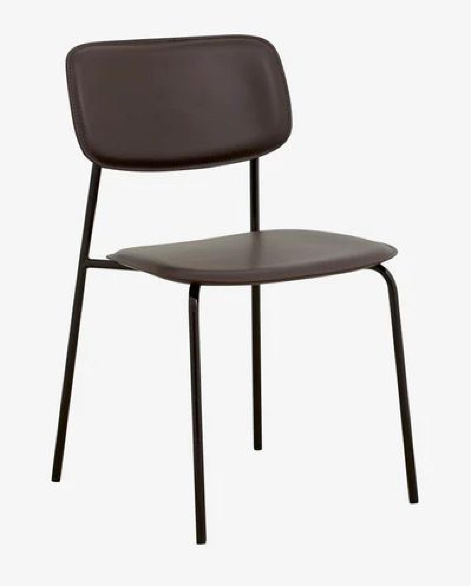 Product photograph of 2 X Nordal Esa Brown Faux Leather Dining Chair from Choice Furniture Superstore.